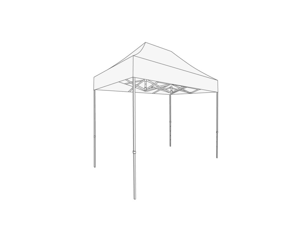 Tonnelle pliante Bâche de toit - 2x3m - Polyester Blanc