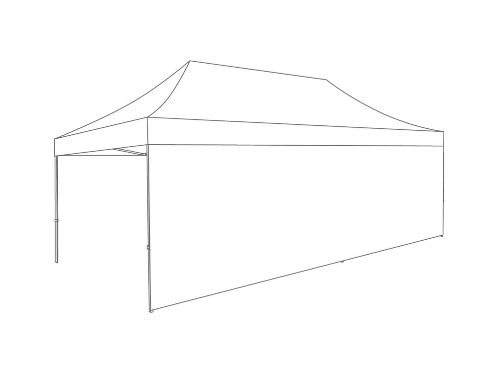 Vouwtent Zijwand gesloten - 6m - Polyester (voor 3x6m) Wit