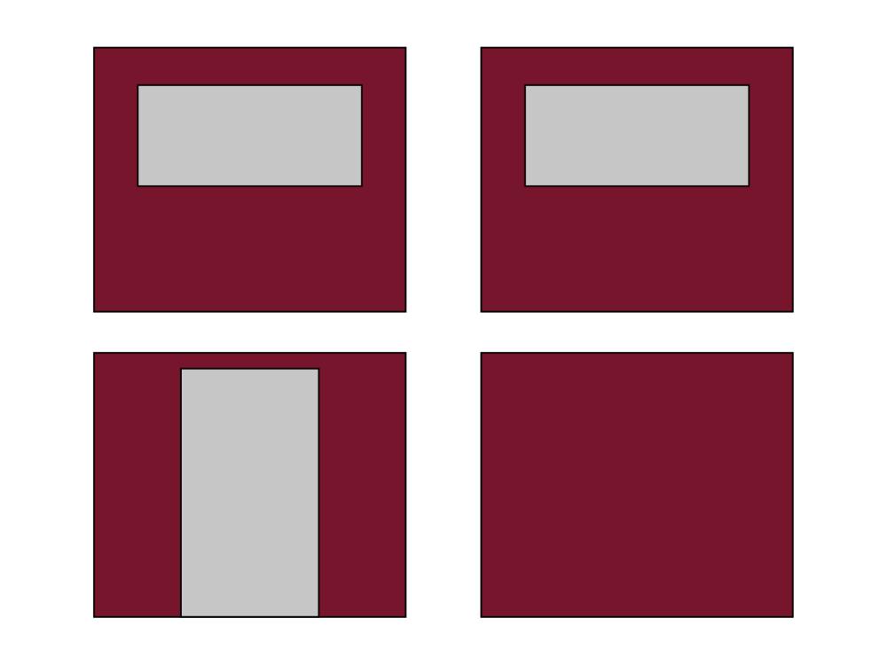 Faltzelt Seitenwandset mit Tragetasche - 4 x 4 m - Polyester Bordeaux