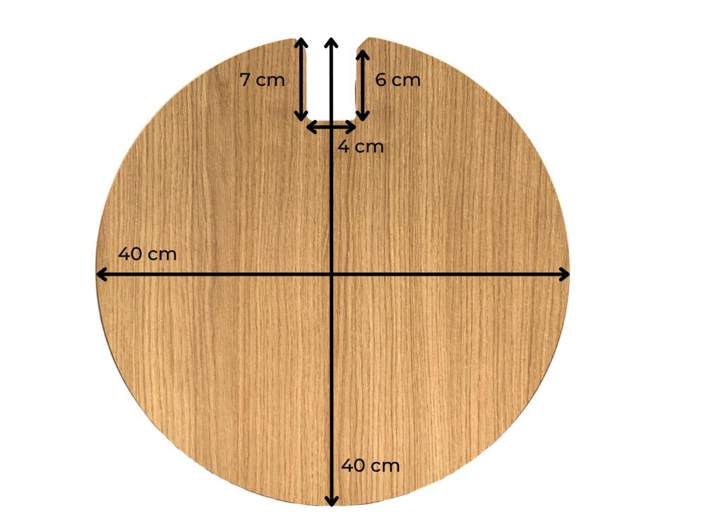 Runde Tischplatte aus Holz für Faltzelt