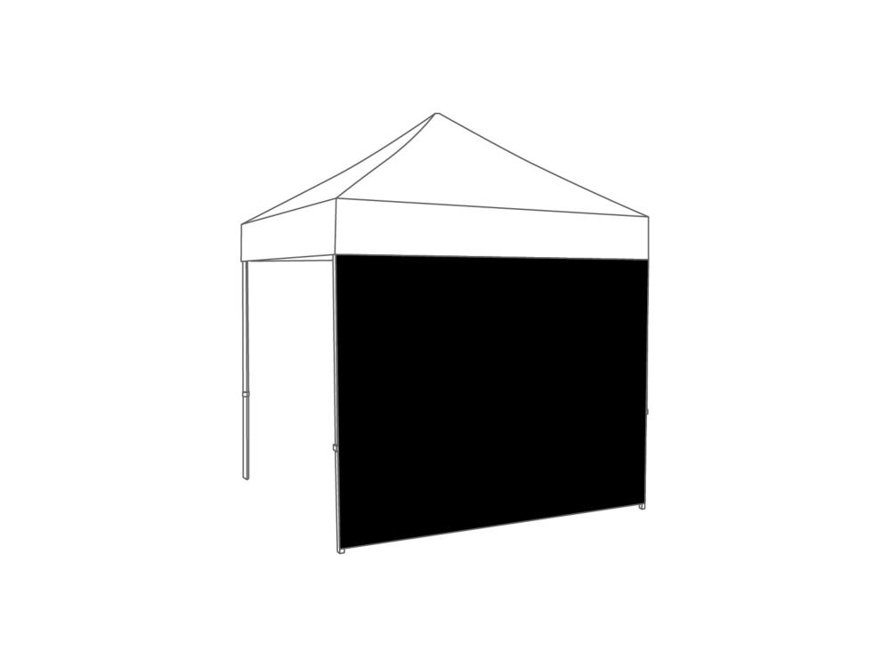 Tonnelle pliante Paroi latérale fermée - 2,5m - PVC (mat) Noir