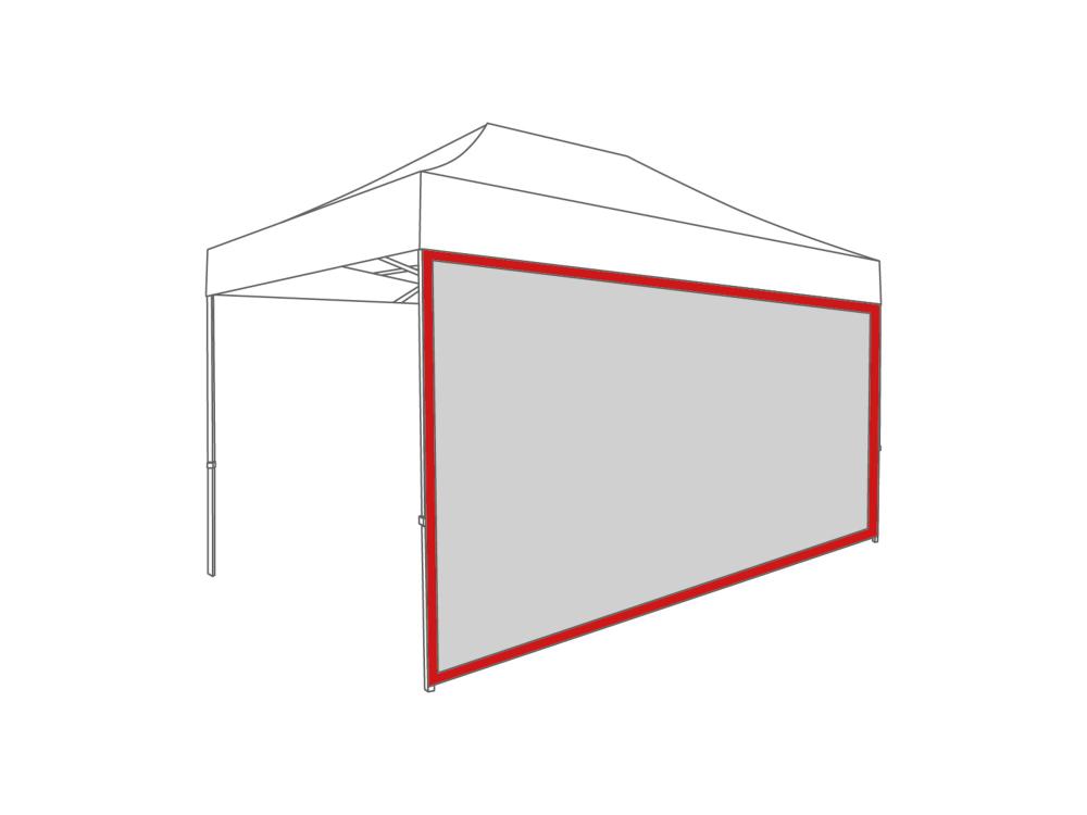 Tonnelle pliante Paroi latérale avec fenêtre panoramique - 4,5m - Polyester Tomato Red