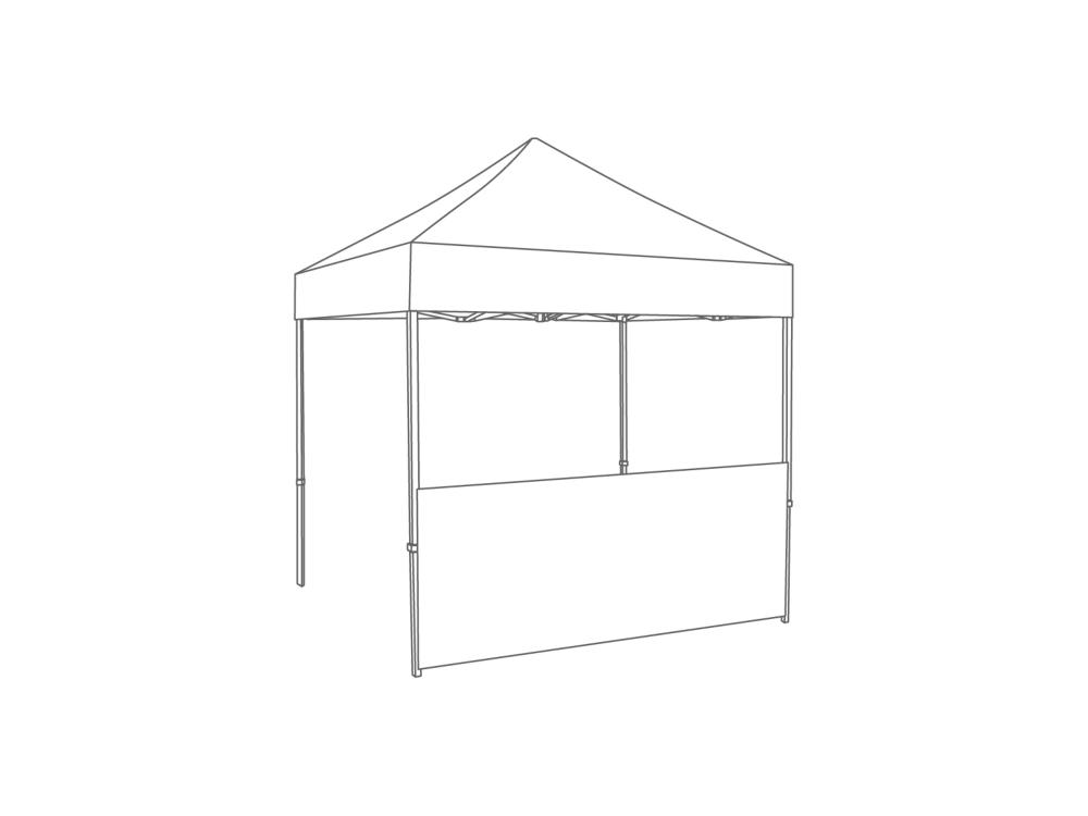 Vouwtent Halve zijwand - 2,5m - PVC (mat) Wit