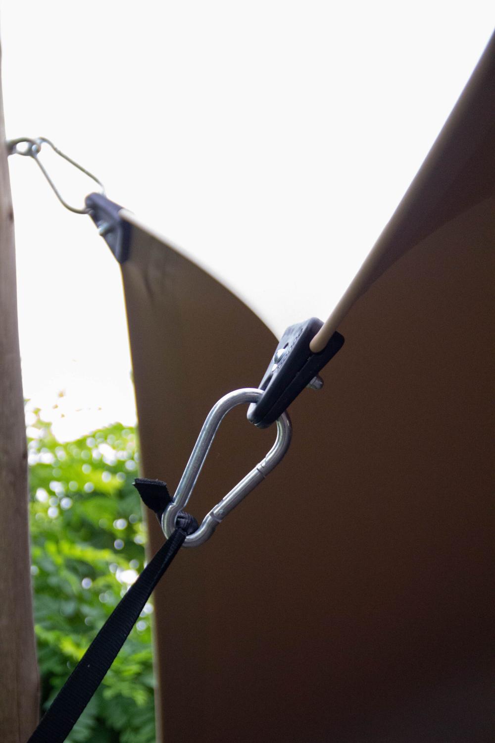 Hiflexx voile tente stretch (740 g/m²) avec pinces - 6,5 x 10 m Sable/Sable