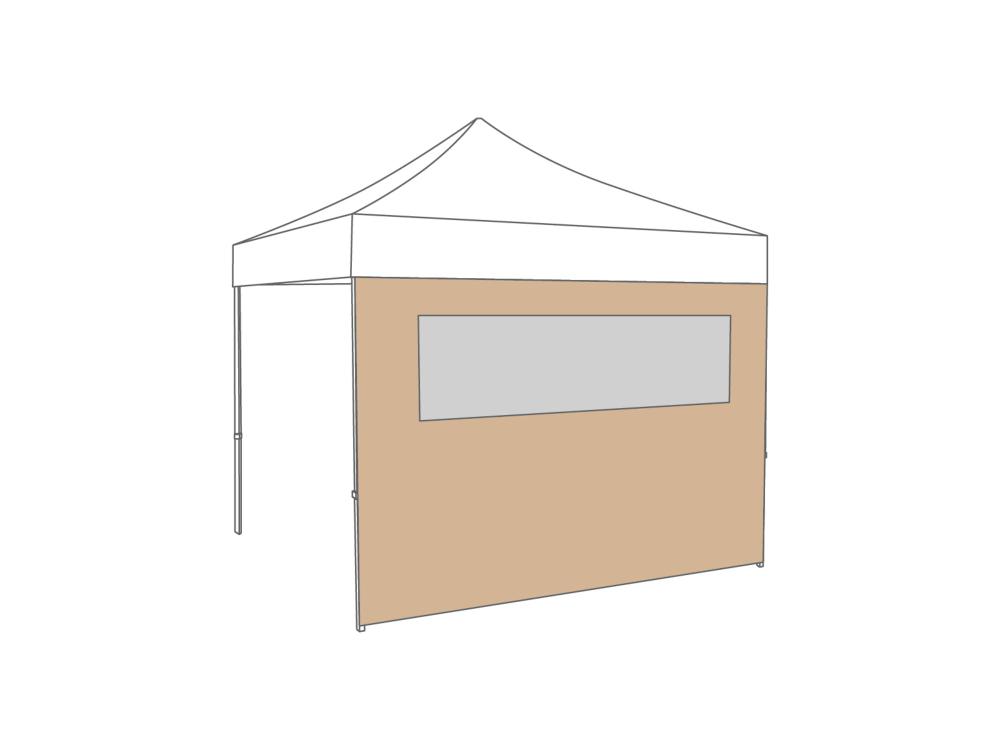 Faltzelt Seitenwand Fenster - 3 m - PVC light (matt) Desert Sand