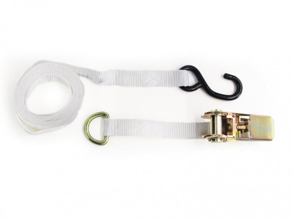 Spanngurt mit Ratsche und Haken - 280 cm - Weiß (Pagodenzelt Eckverbinder > Hering) Weiß