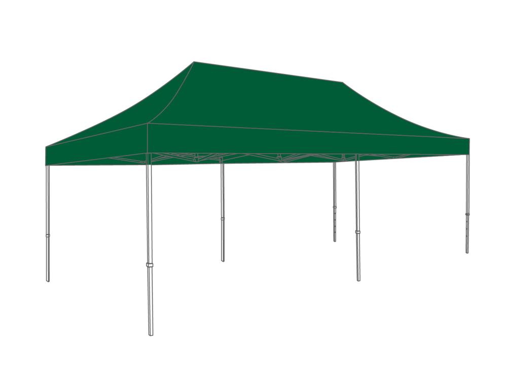 Faltzelt AluLite mit Dachplane - 4 x 8 m - Polyester Grün