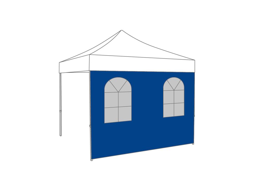 Tonnelle pliante Paroi latérale avec fenêtre en arche - 4m - Polyester Bleu clair
