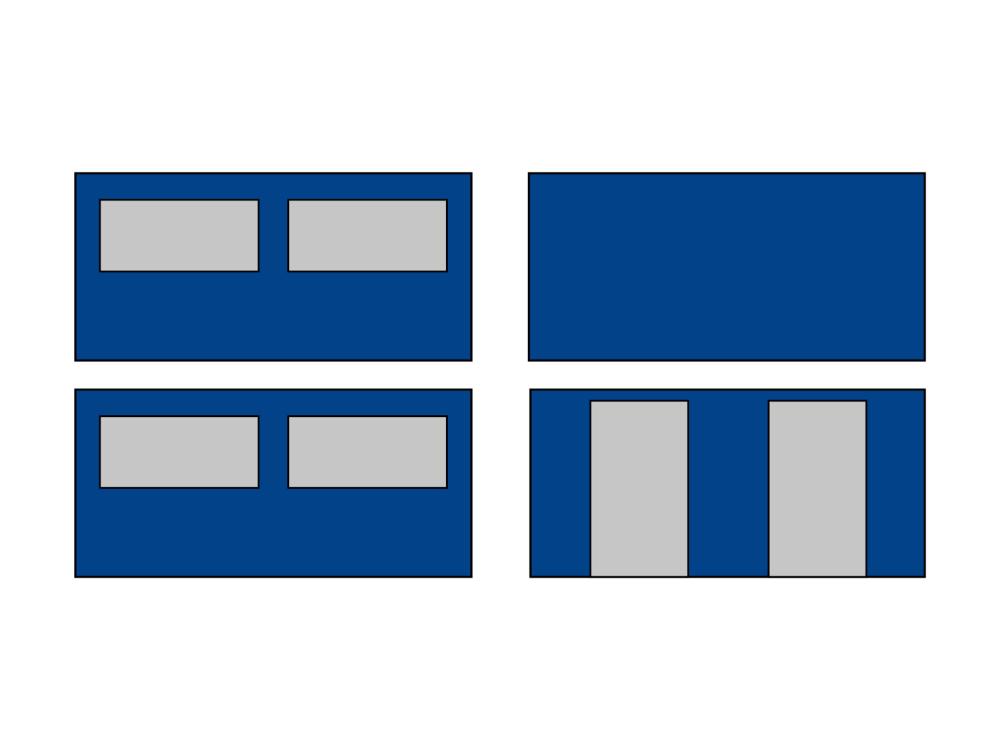 TONNELLE PLIANTE KIT DE PAROIS LATÉRALES AVEC SAC DE TRANSPORT - 5X5M - POLYESTER BLEU CLAIR