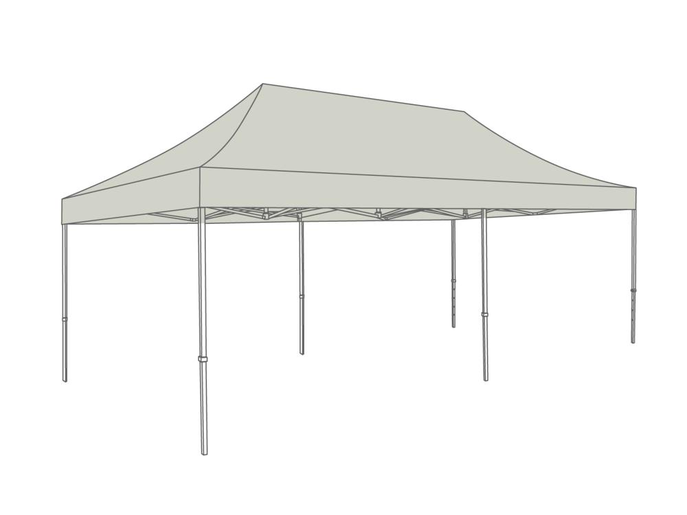 Vouwtent AluForce met dakzeil - 4x8m - Polyester Lichtgrijs