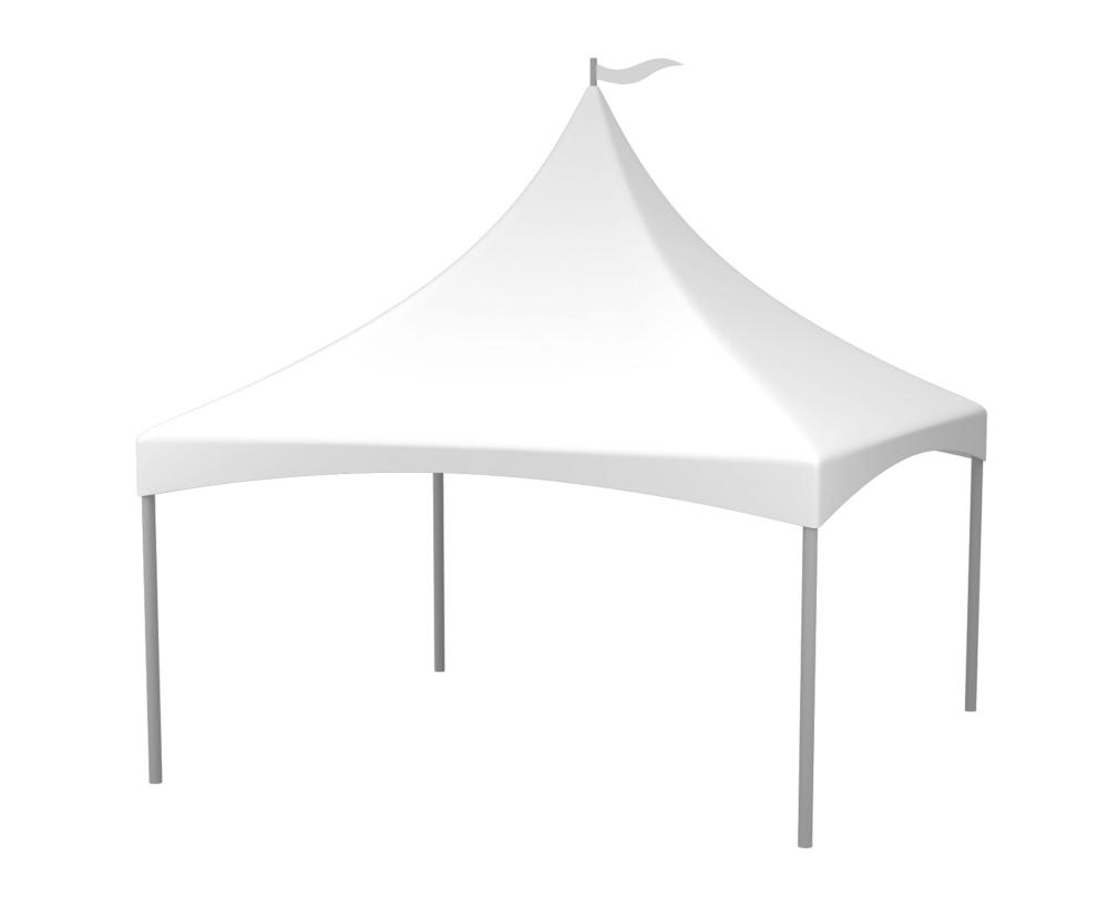 Pagodetent keder ronde palen - zonder zijwanden - 5x5m Wit