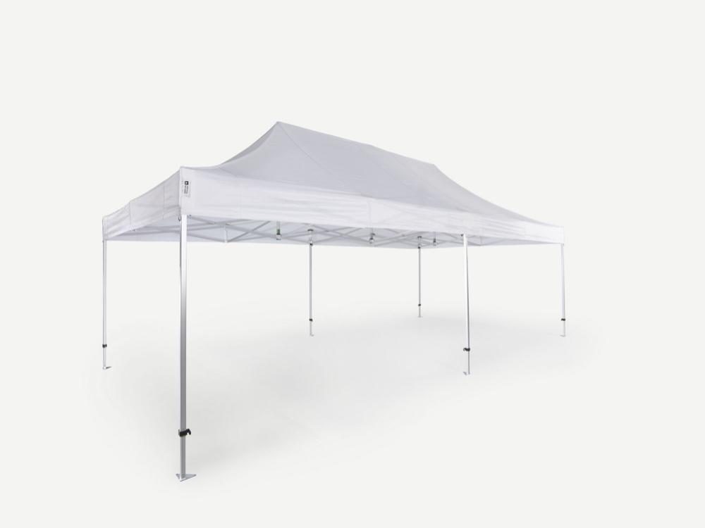 Faltzelt AluForce mit Dachplane - 4 x 8 m - Polyester Weiß