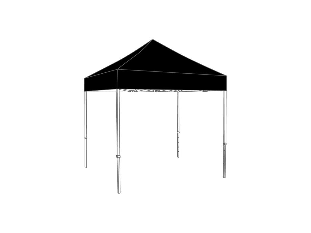 Faltzelt Dachplane - 2,5 x 2,5 m - PVC light (matt) Schwarz