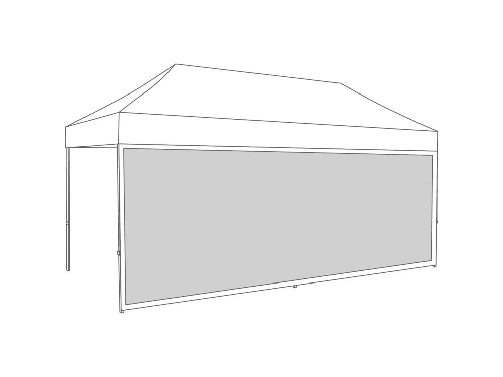 Tonnelle pliante Paroi latérale avec fenêtre panoramique - 5m - Polyester Blanc
