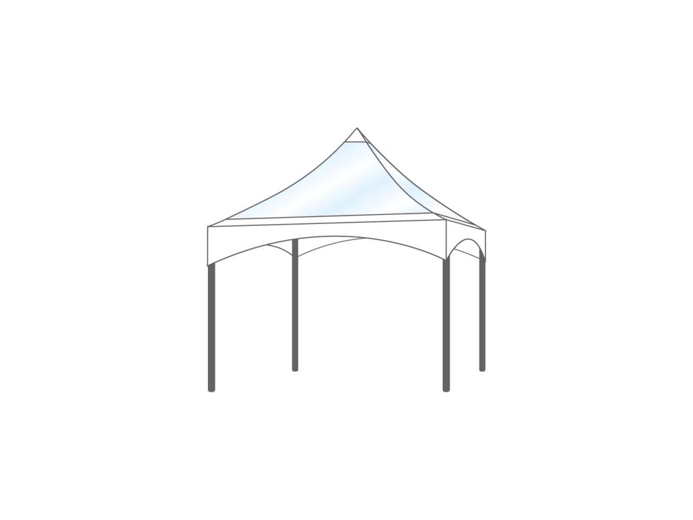 Pagodetent dakzeil pagode 3x3m Panorama Wit
