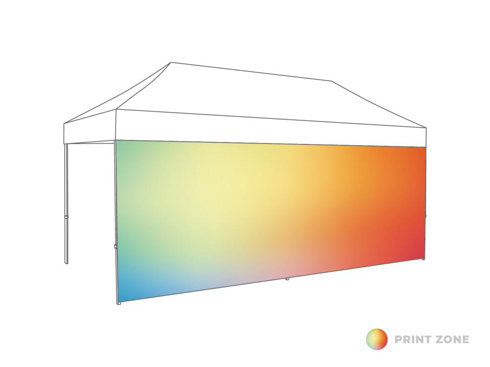 Tonnelle pliante Paroi latérale fermée - 5m - PVC (mat) imprimé