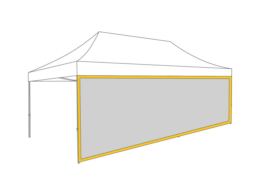 Folding tent Sidewall panoramic window - 6m - Polyester (for 3x6) Yellow