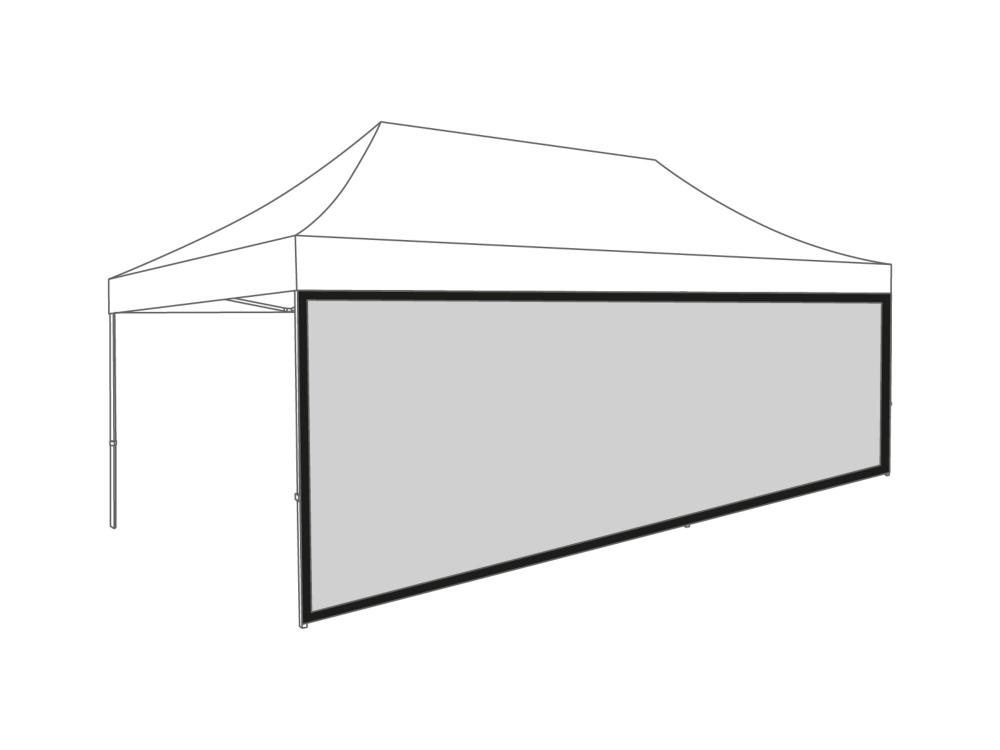 Pared lateral con ventana panorámica - 6m - Poliéster (para 3x6m) negro