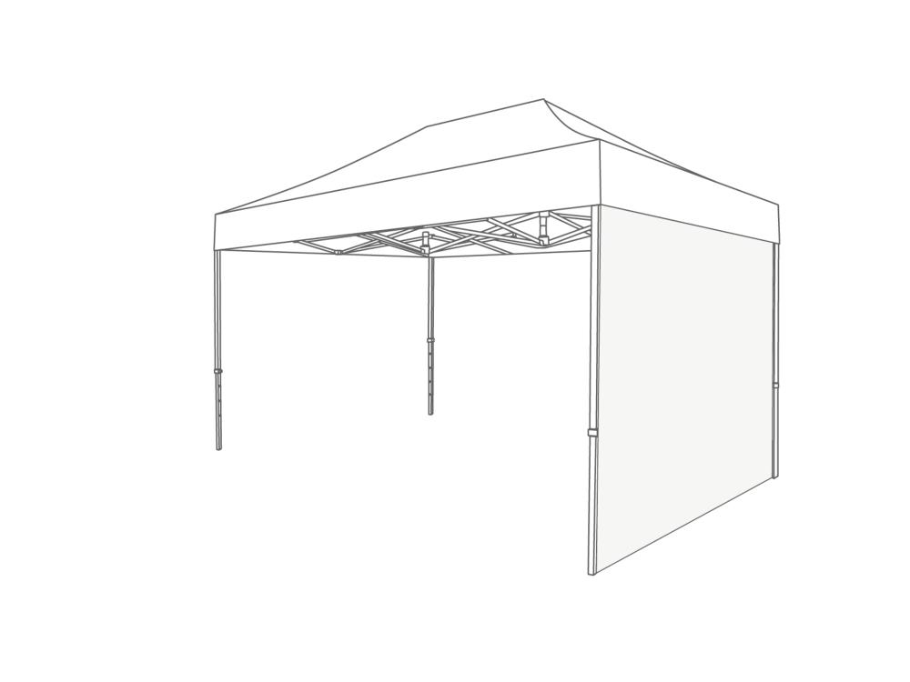 Faltzelt Seitenwand geschlossen - 2 m - Polyester Weiß