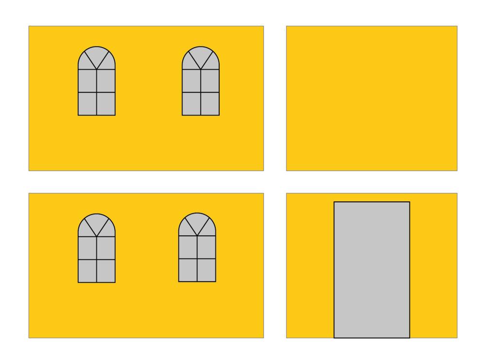 Faltzelt Seitenwandset mit Tragetasche - Bogenfenster - 2x3 m - Polyester gelb