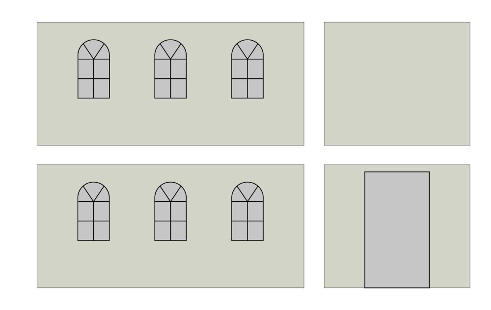 Faltzelt Seitenwandset mit Tragetasche - Bogenfenster - 2 x 4 m - Polyester hellgrau