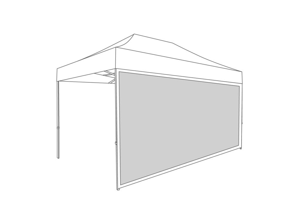 Vouwtent Zijwand panorama raam - 4,5m - Polyester Wit