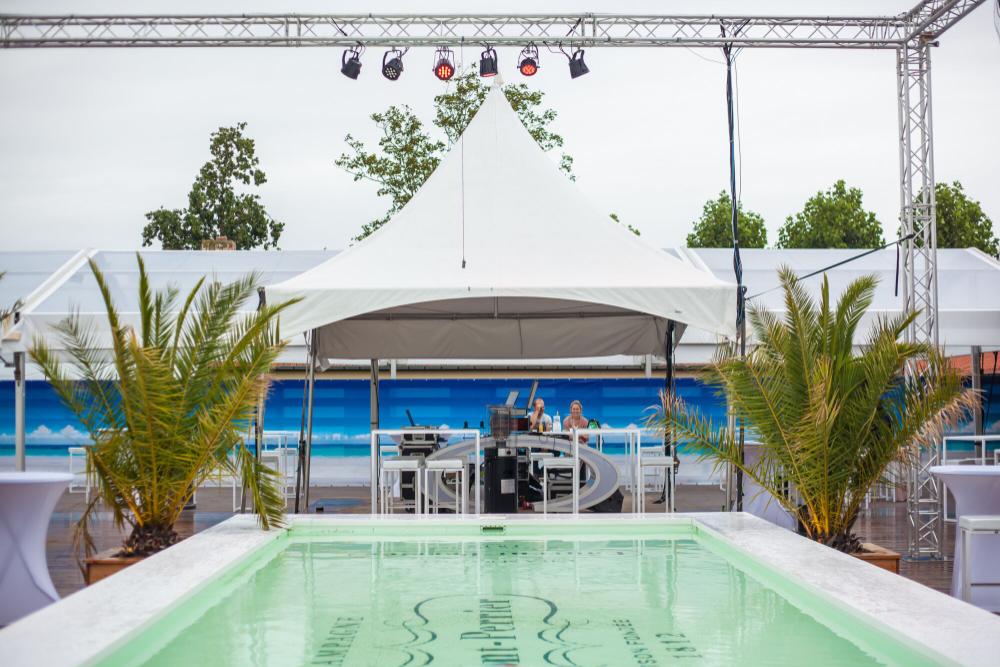 Carpa jaima - con keder - incl paredes laterales - 4x4m blanco