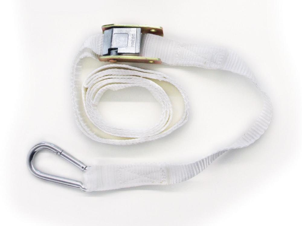 Spanngurt mit Karabiner - 165 cm - Weiß (Pagodenzelt Dach > Fußplatte) Weiß