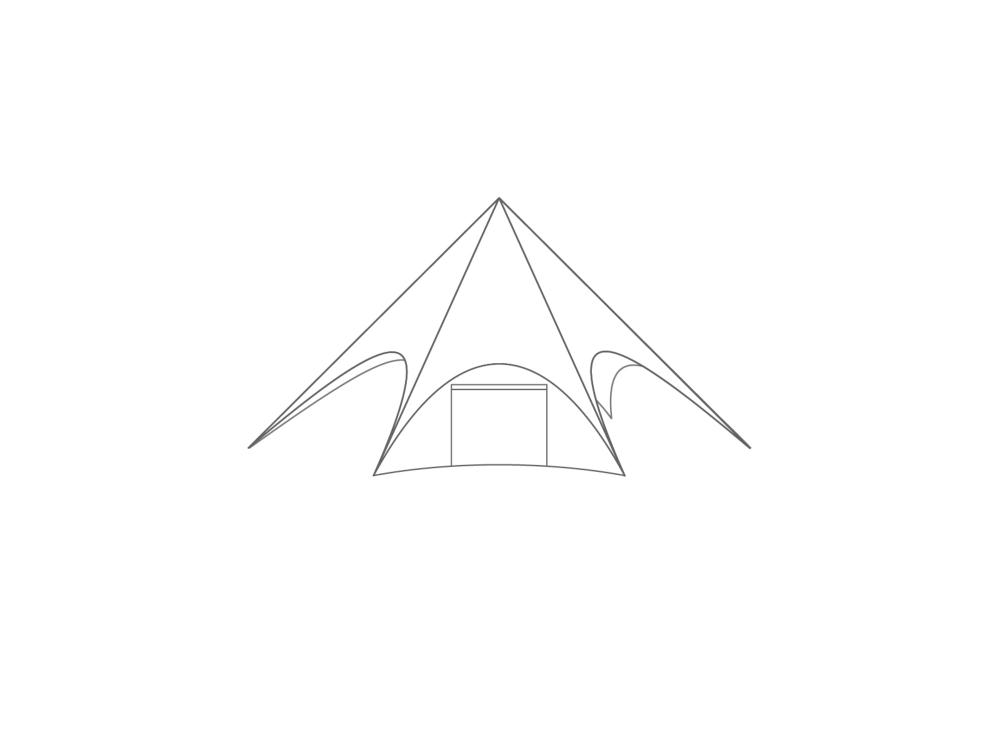 Stertent StellarLite zijwand - deur - 10m diameter - Polyester Wit