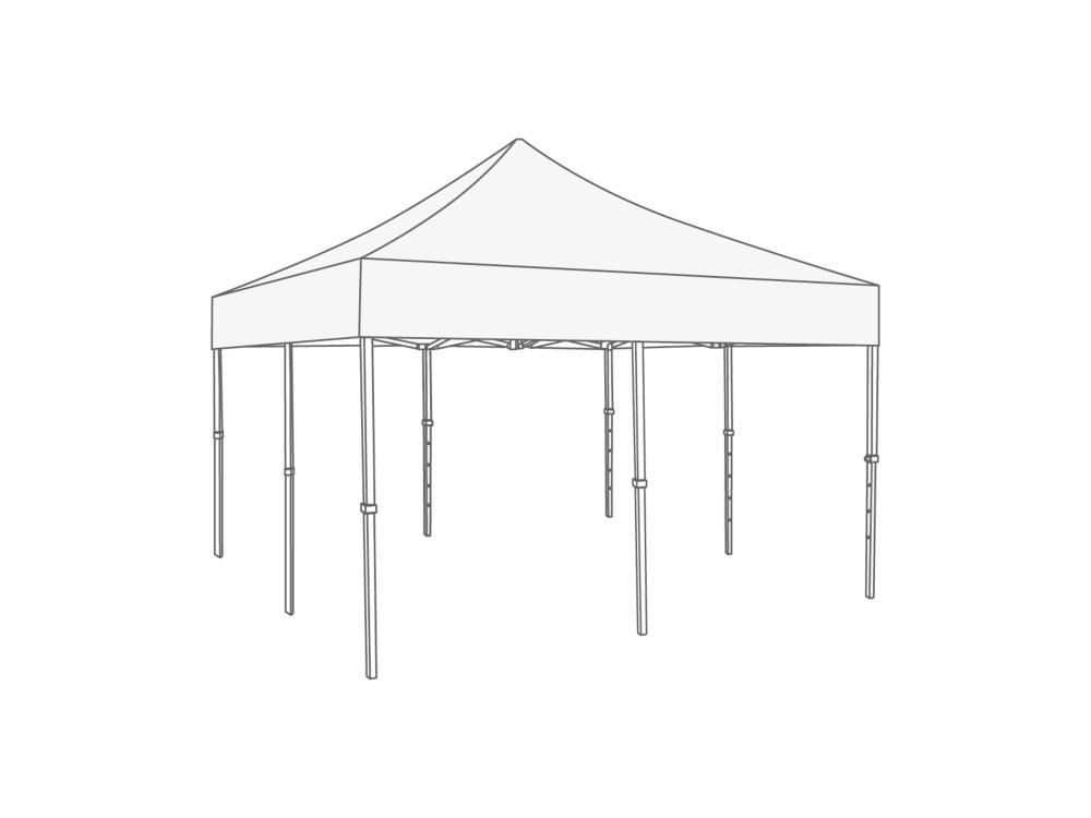Tonnelle pliante Bâche de toit - 5x5m - Polyester Blanc