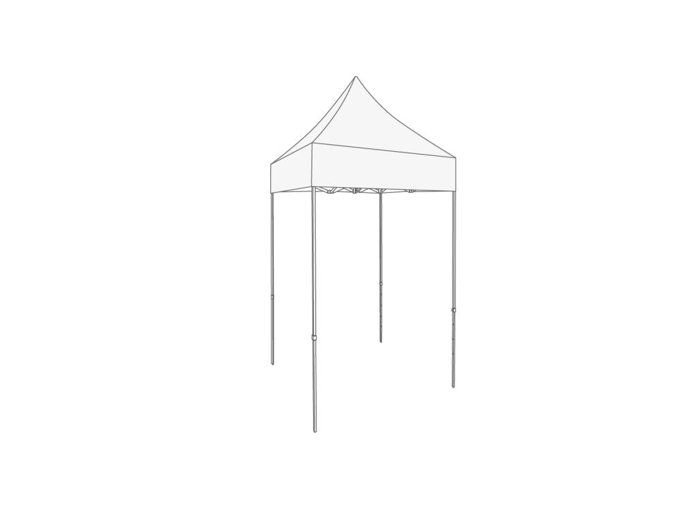 Tonnelle pliante Bâche de toit - 1,5x1,5m - Polyester Blanc