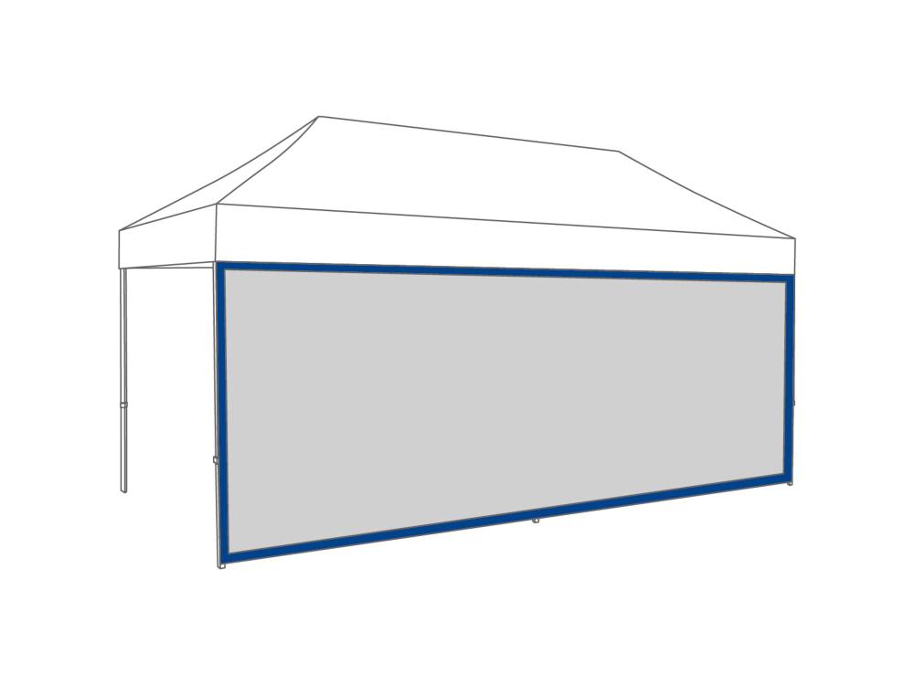 Tonnelle pliante Paroi latérale avec fenêtre panoramique - 5m - Polyester Bleu clair