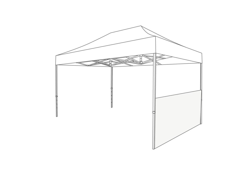 Faltzelt Halbe Seitenwand - 2 m - Polyester Weiß