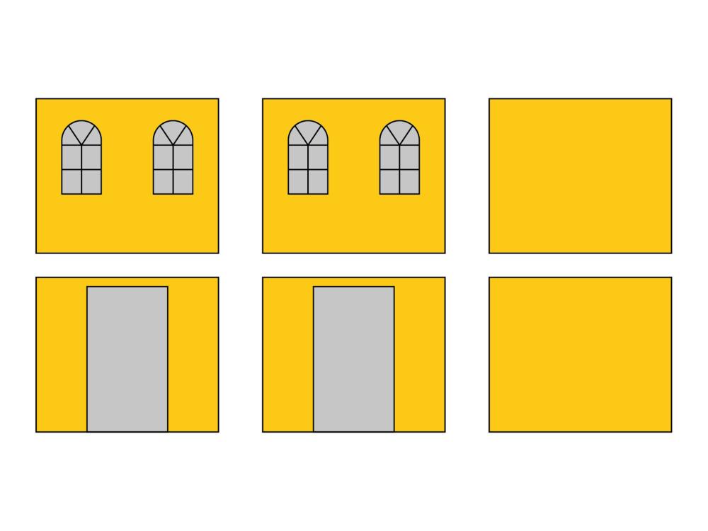 Set de paredes laterales con bolsa de transporte - Ventanas en arco - 3x6m - amarillo