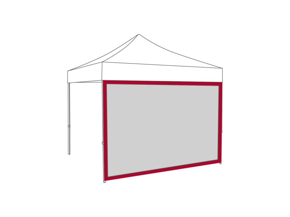 Faltzelt Seitenwand Panoramafenster - 4 m - Polyester (für 2 x 4 m) Rot