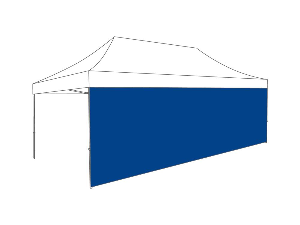 Faltzelt Seitenwand geschlossen - 6 m - Polyester (für 3 x 6 m) Hellblau