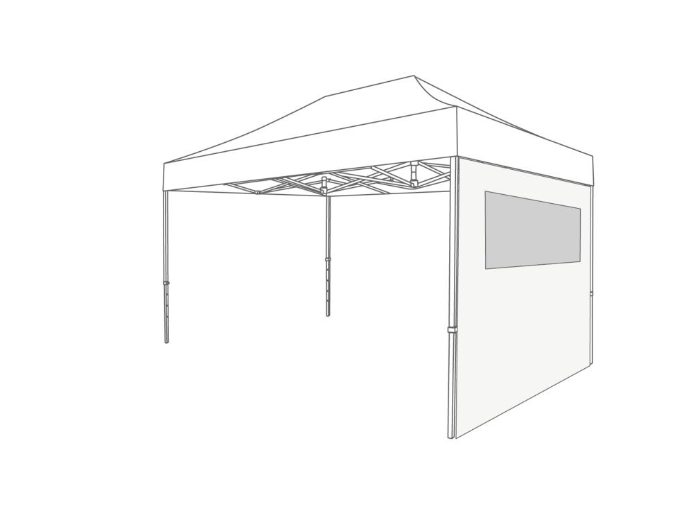 Faltzelt Seitenwand Fenster - 2 m - Polyester Weiß