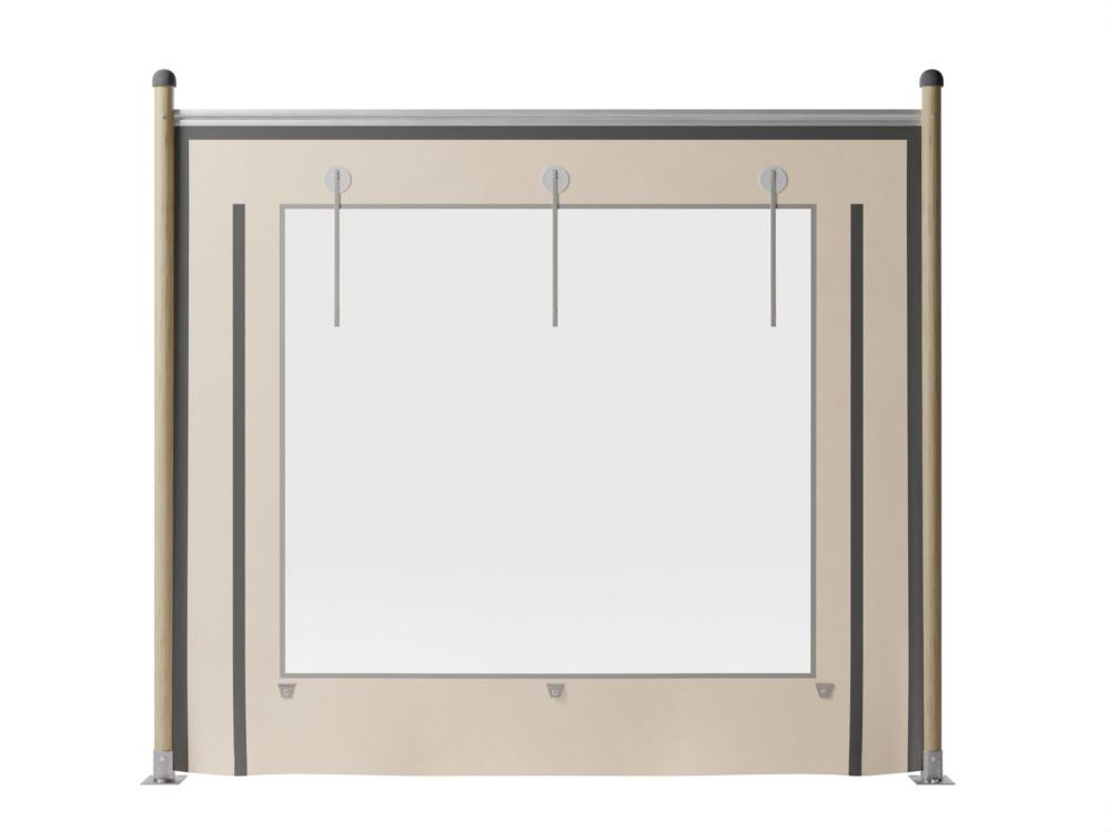 Hiflexx zijwand - basis - 3 x 2,75 m - met panorama raam Sand (out)/Sand (in)