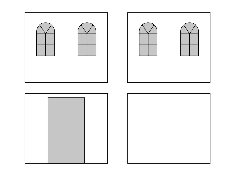 Faltzelt Seitenwandset mit Tragetasche - Bogenfenster - 3 x 3 m - Polyester weiß