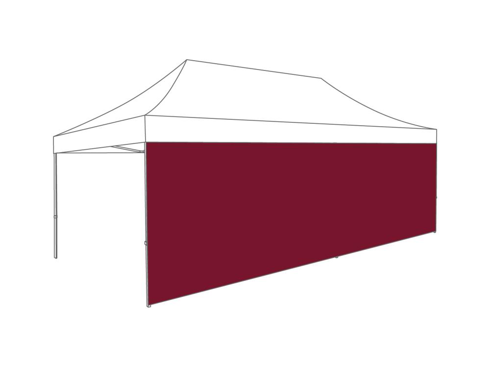 Faltzelt Seitenwand geschlossen - 6 m - Polyester (für 3 x 6 m) Bordeaux