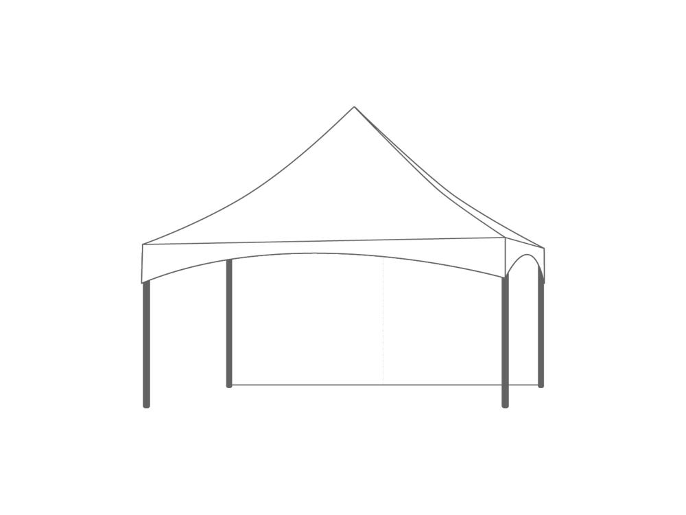 Pagodetent keder zijwand 5m Wit