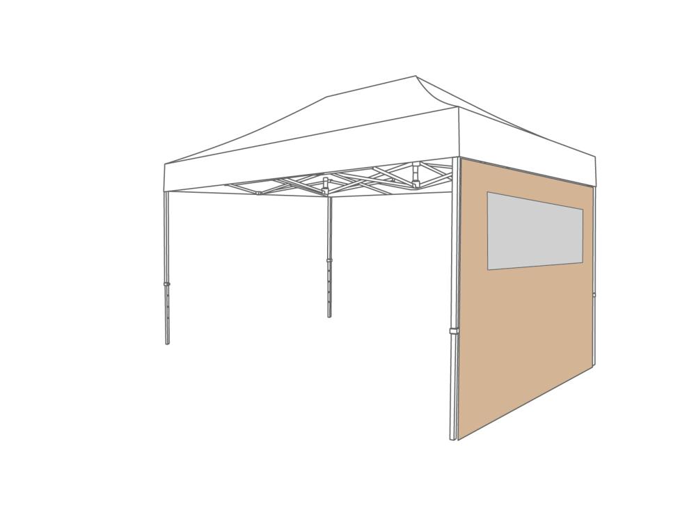 Vouwtent Zijwand raam - 2m - Polyester Desert Sand