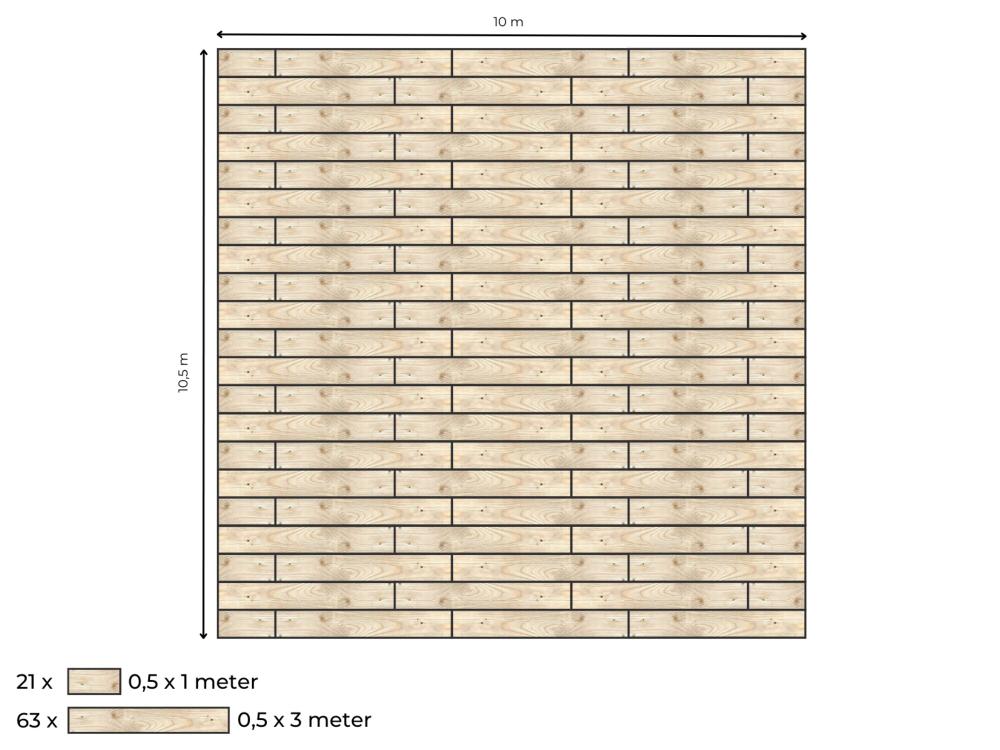 Complete vlondervloer voor Bonga stretchtent 10 m x 10,5 m
