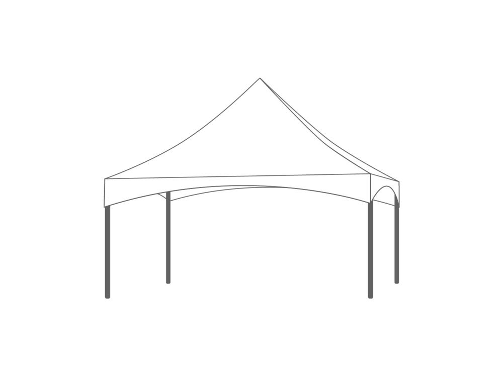 Pagodetent Dakzeil pagode 5 x 5 m wit