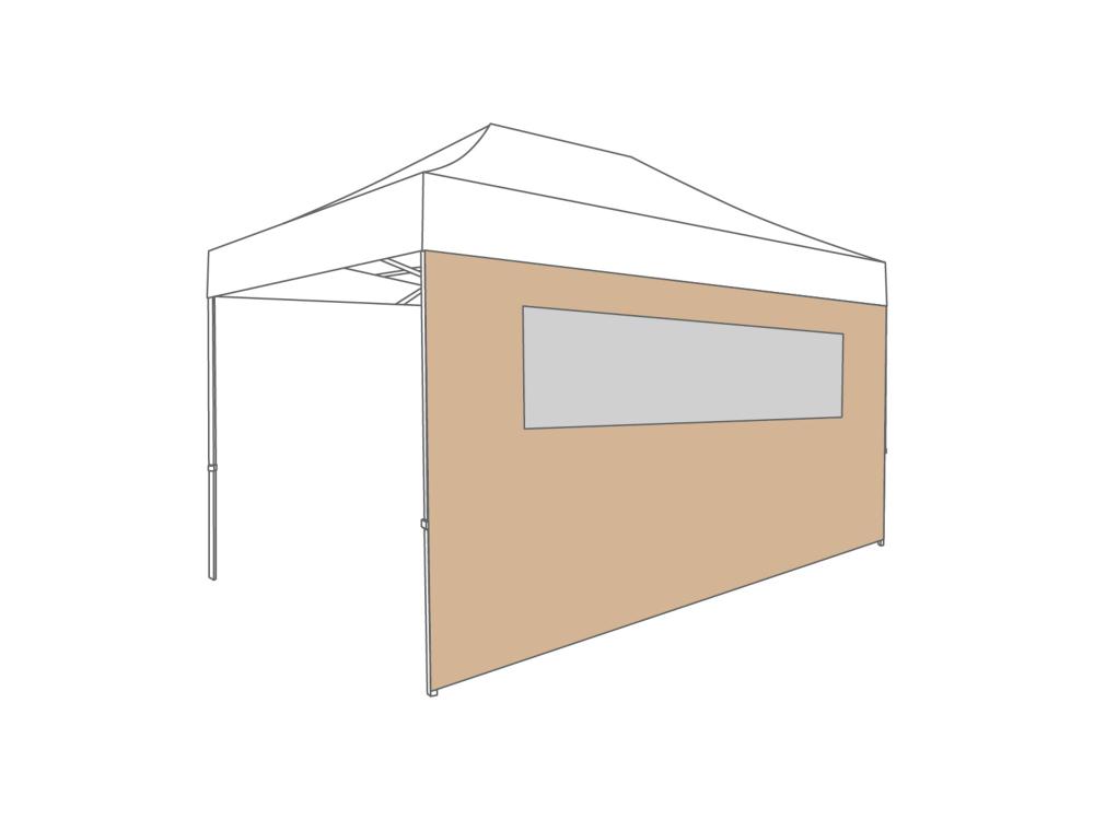 Vouwtent Zijwand raam - 4,5m - PVC (mat) Desert Sand