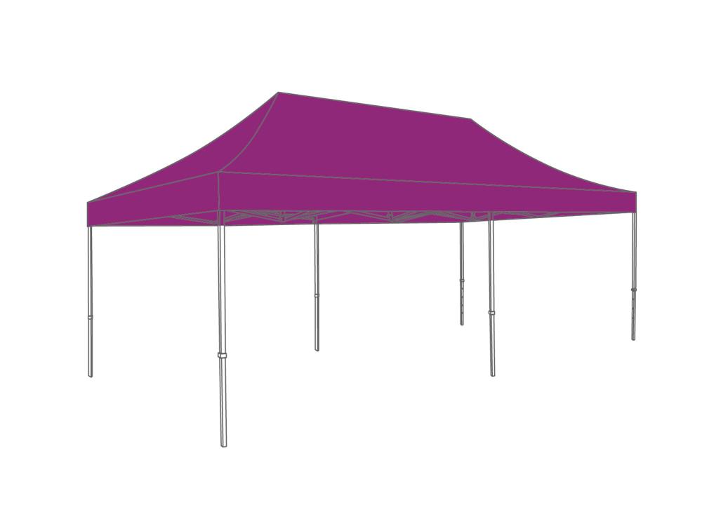 Faltzelt AluLite mit Dachplane - 3 x 6 m - Polyester Malve