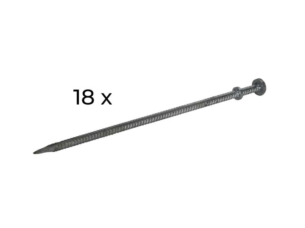 Set mit Heringen (18) von 110 cm für Stretchzelt 10 x 15 m 