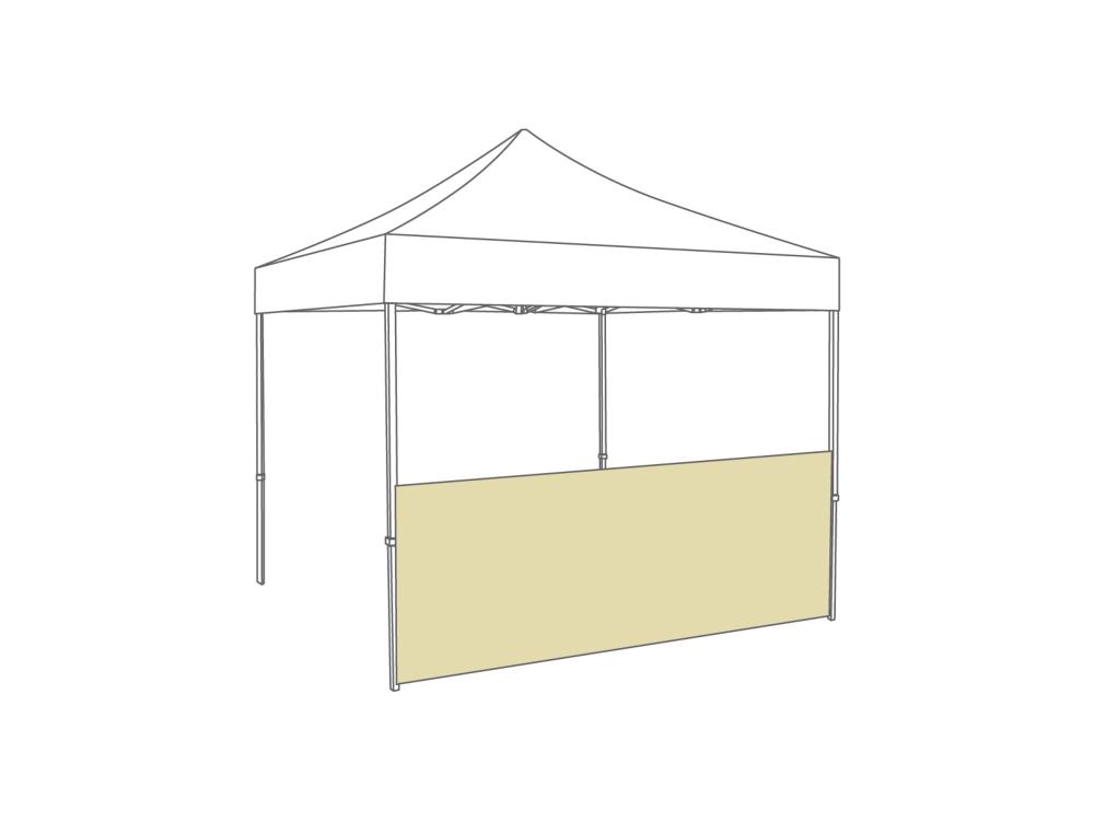 Faltzelt Halbe Seitenwand - 4 m - Polyester Creme