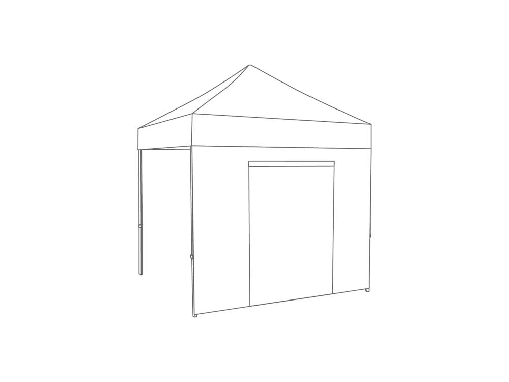 Folding tent Sidewall door - 2,5m - PVC (matt) White