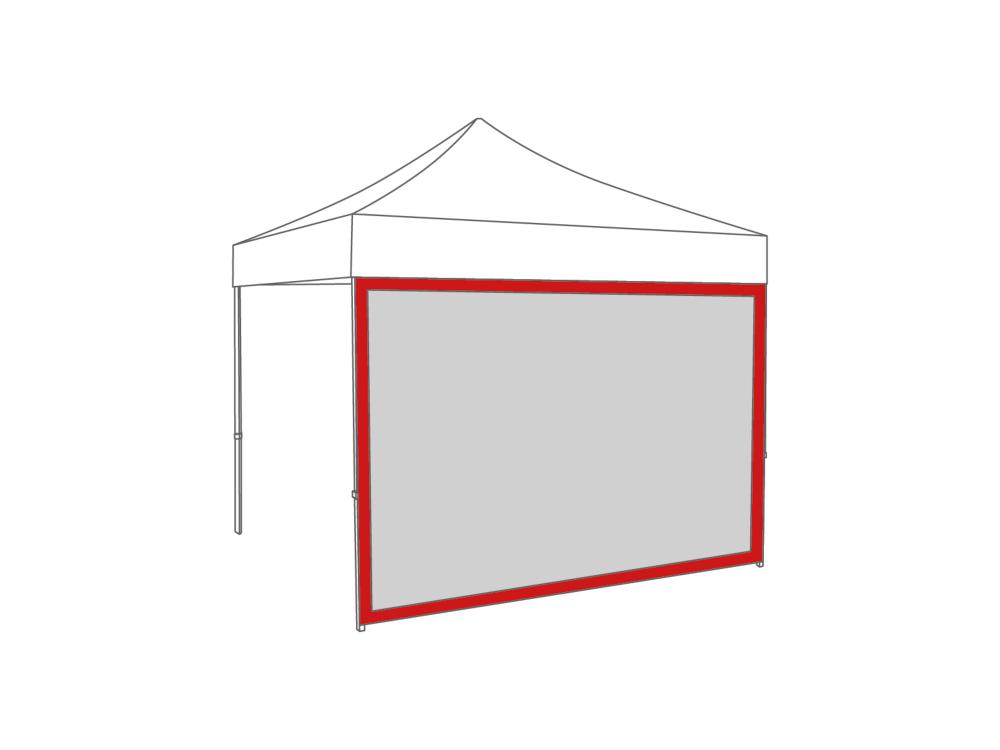 Vouwtent Zijwand panorama raam - 4m - Polyester Tomato Red